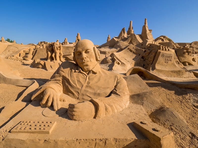 Sand Sculptures on a Beach